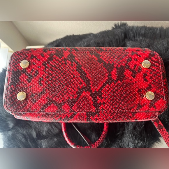 Micheal Kors Red Python Embossed Handbag - Picture 7 of 8